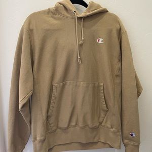 Tan reverse weave champion hoodie